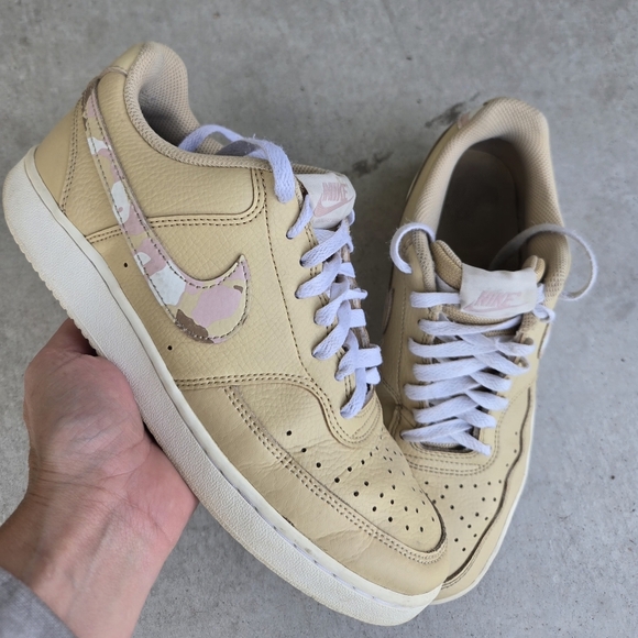 Nike Court Vision Low - Sesame Camo- Womens 9.5 Sneakers - Picture 1 of 7